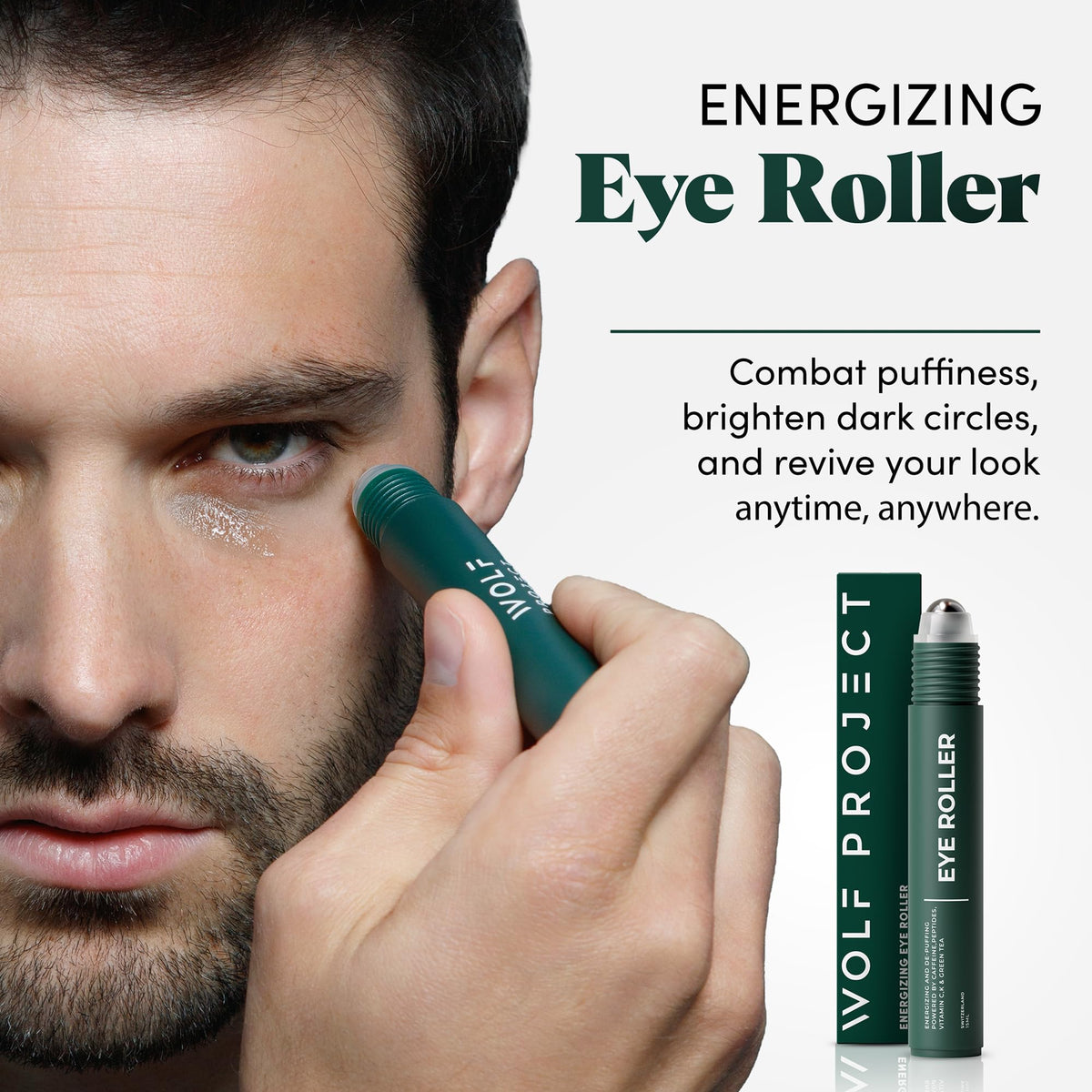 The Wolf Project metal rollerball close-up offering cooling application benefit