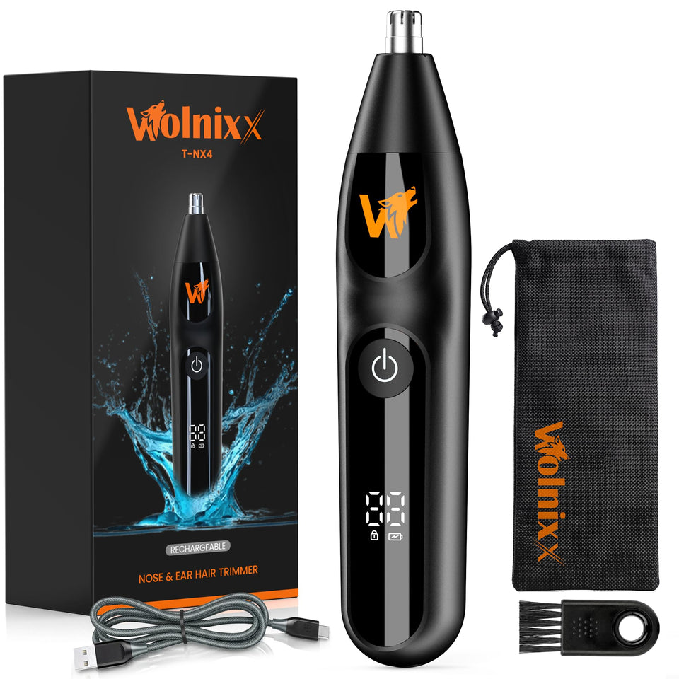 Wolnixx front view showing compact trimmer and ergonomic grip for precise grooming