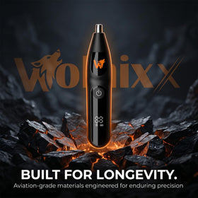 Wolnixx on a bathroom vanity set up for morning grooming routine and convenience