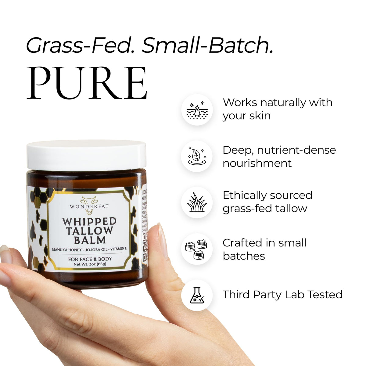 Wonderfat 3 oz jar next to coin to show compact travel-friendly size