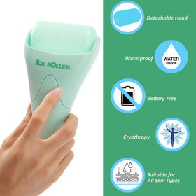 Wonderwin roller in use on face demonstrating quick de-puffing benefit