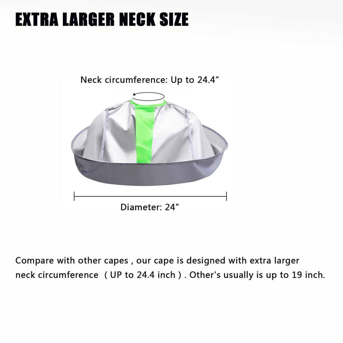 woniutch cape size comparison next to chair showing scale and coverage