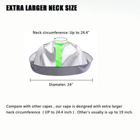 woniutch cape size comparison next to chair showing scale and coverage