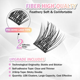 WONSIS arranged clusters displaying five sizes for customizable lash volume benefits
