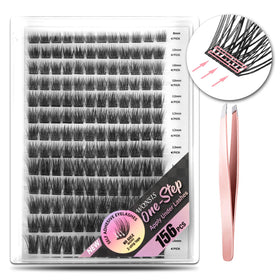 WONSIS front packaging showing 156-piece cluster lash set with mixed lengths and branding benefits