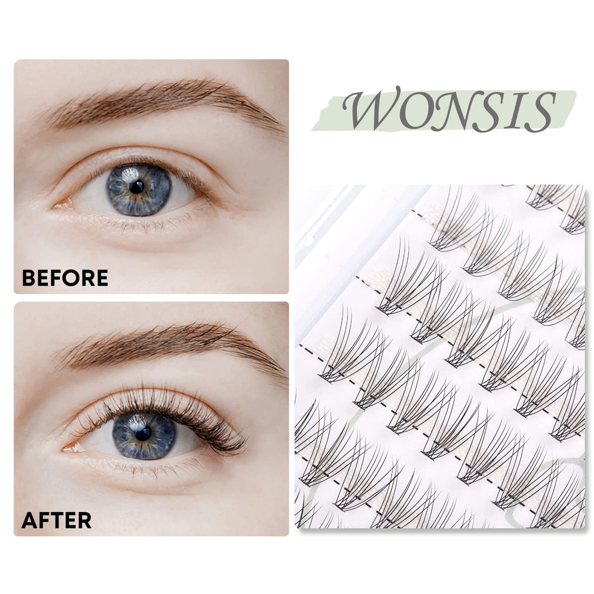 WONSIS lifestyle image of makeup-ready eye using clusters for subtle volume
