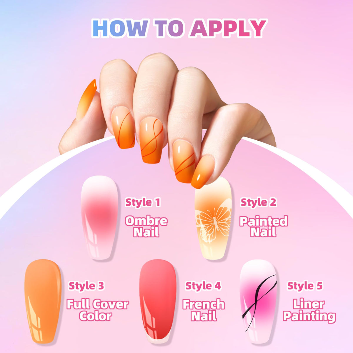 Woobena cured ombre nails close-up illustrating smooth blended gradient finish