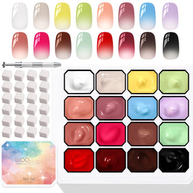 Woobena front packaging showing complete 16-color gel kit for easy ombre