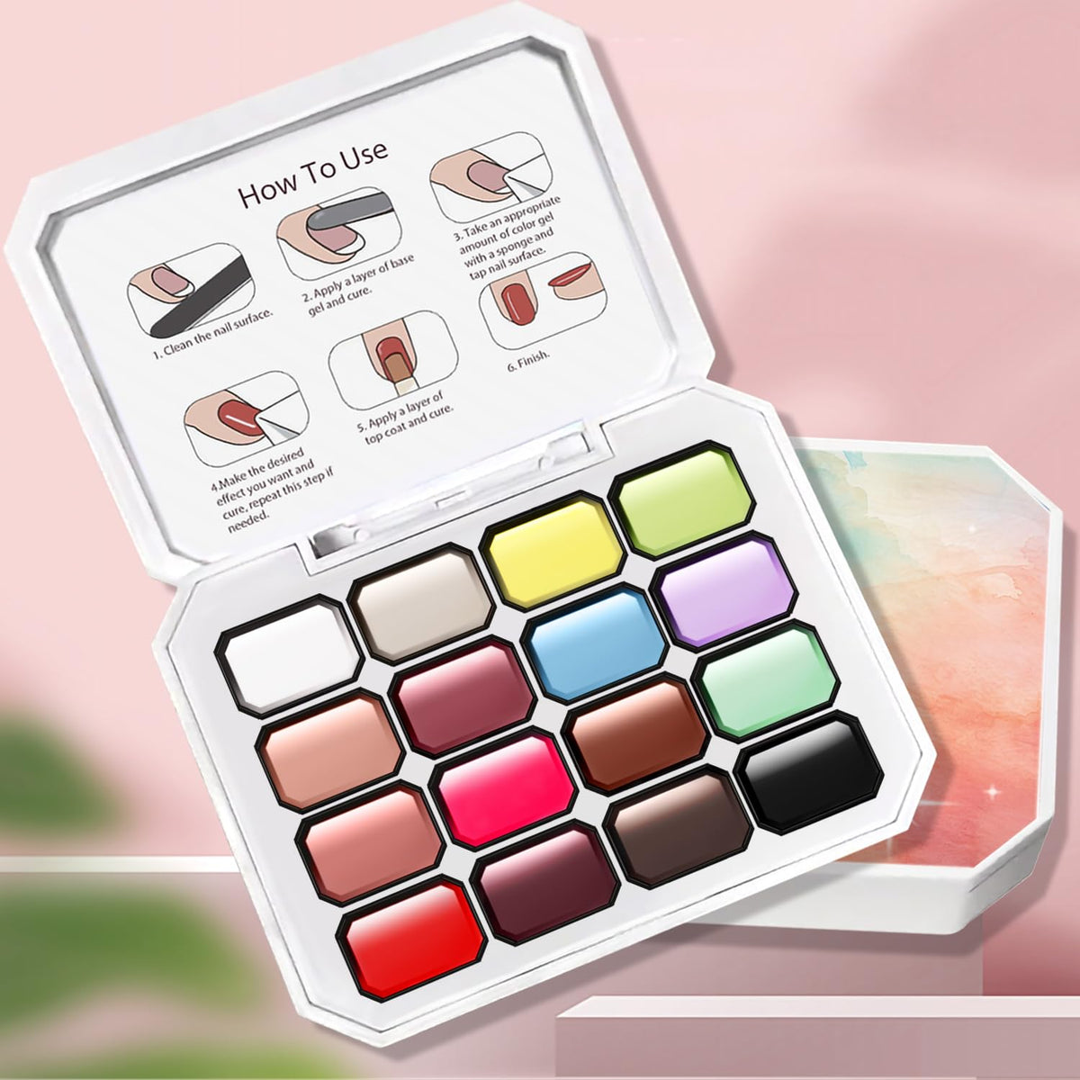 Woobena close-up of gel pots showing creamy texture and strong pigmentation