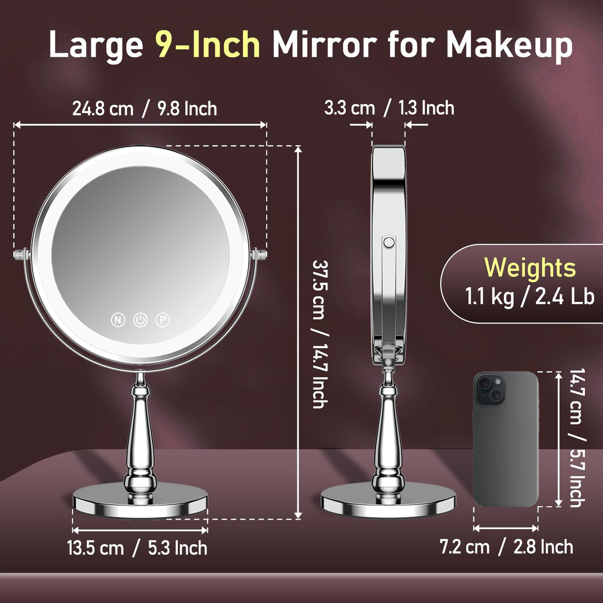 WOOCICA lifestyle vanity setup showcasing mirror in daily routine for elegant styling benefit