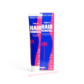 WOOWOO front packaging shot showing product and benefit of gentle hair removal
