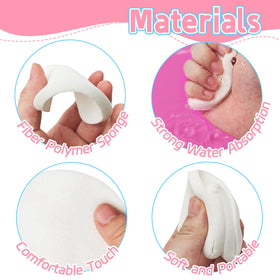Woozettn expanded sponge top view showing thin, soft cleansing surface