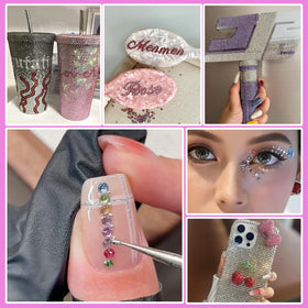 WOQPHU pickup pen in use placing a rhinestone for accurate, neat application
