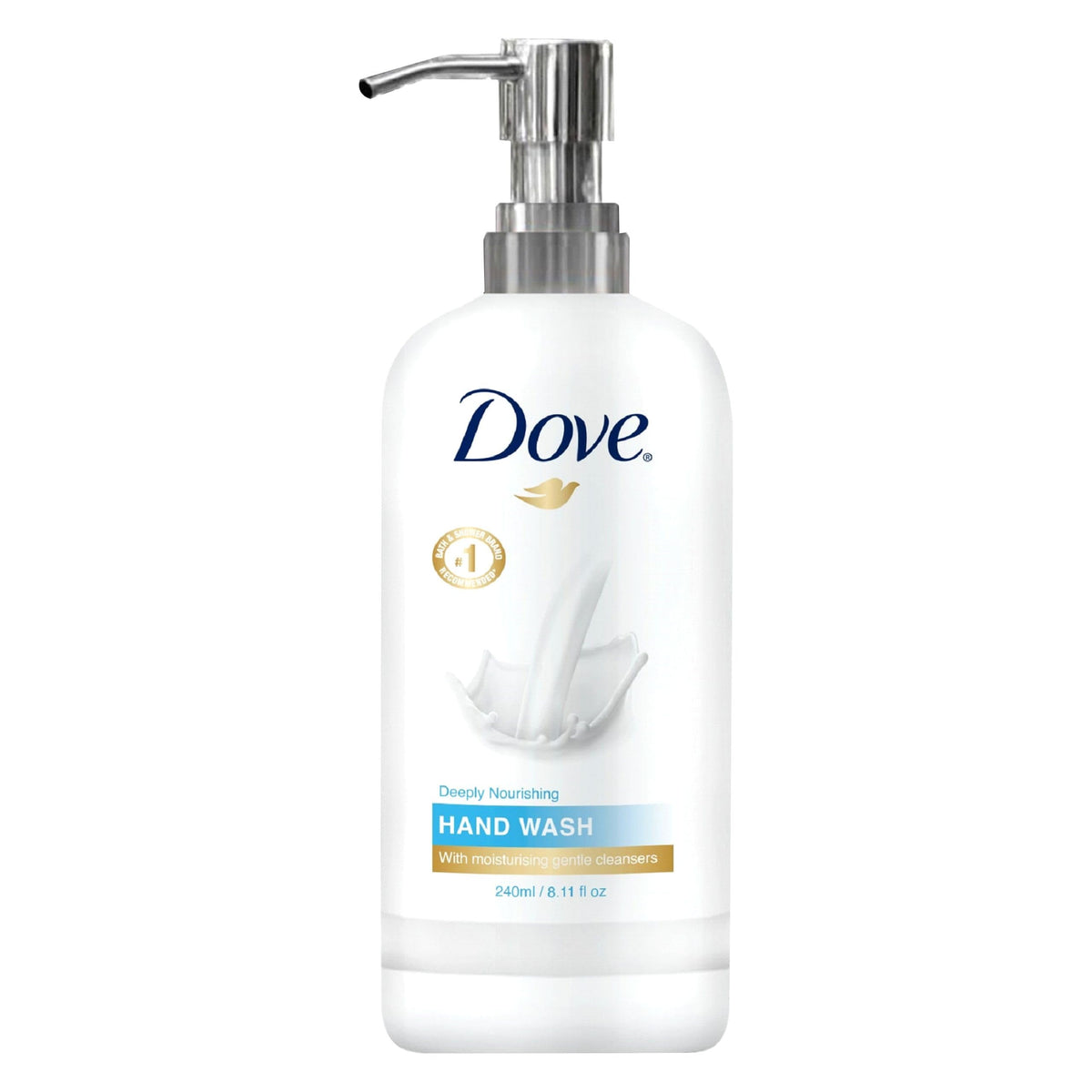World Amenities Dove hand wash front packaging shows bottle and pump, promotes gentle cleansing