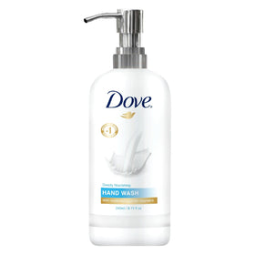 World Amenities Dove hand wash front packaging shows bottle and pump, promotes gentle cleansing