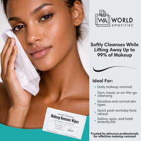 World Amenities close-up of wipe texture highlighting gentle soft cloth