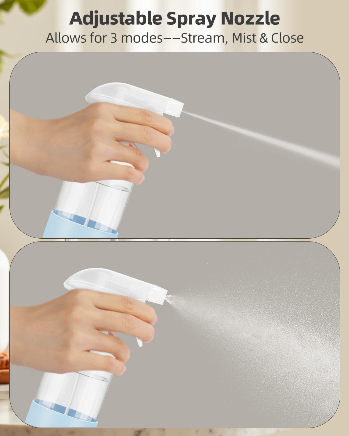 Worldgsb nozzle detail demonstrating adjustable off, mist, and stream settings