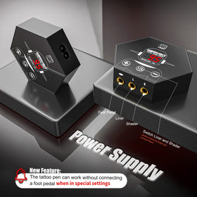 Wormhole Tattoo power supply display showing controls and safety protection