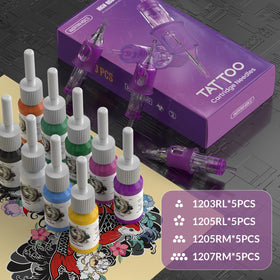 Wormhole Tattoo kit accessories laid out including ink cups and tools for quick setup