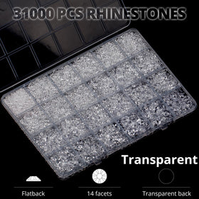 Worthofbest organized 24-grid container with sorted 2–6mm gems for easy access