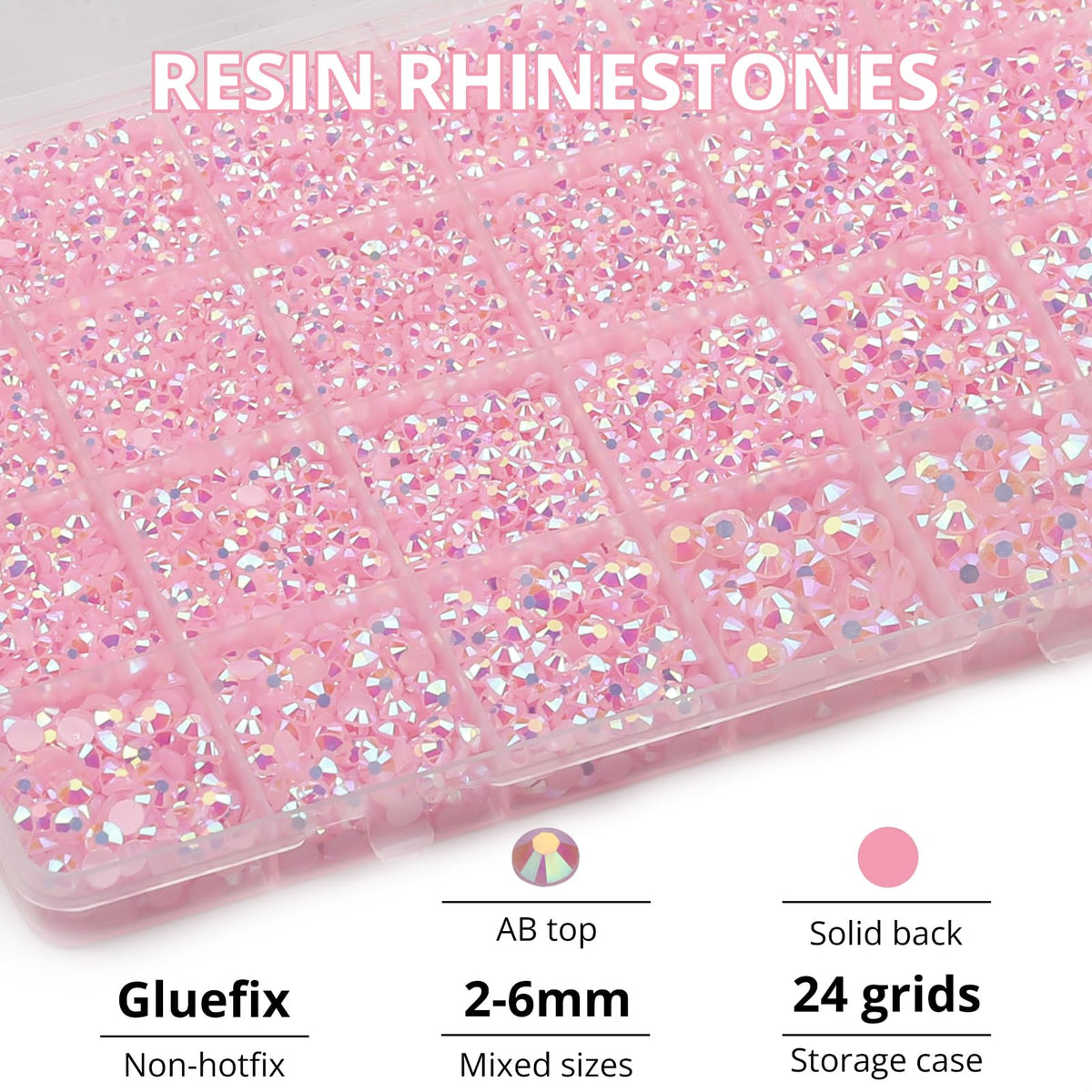 Worthofbest close-up of 6mm faceted resin rhinestone showing sparkle and reflective finish