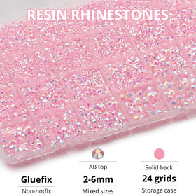 Worthofbest close-up of 6mm faceted resin rhinestone showing sparkle and reflective finish