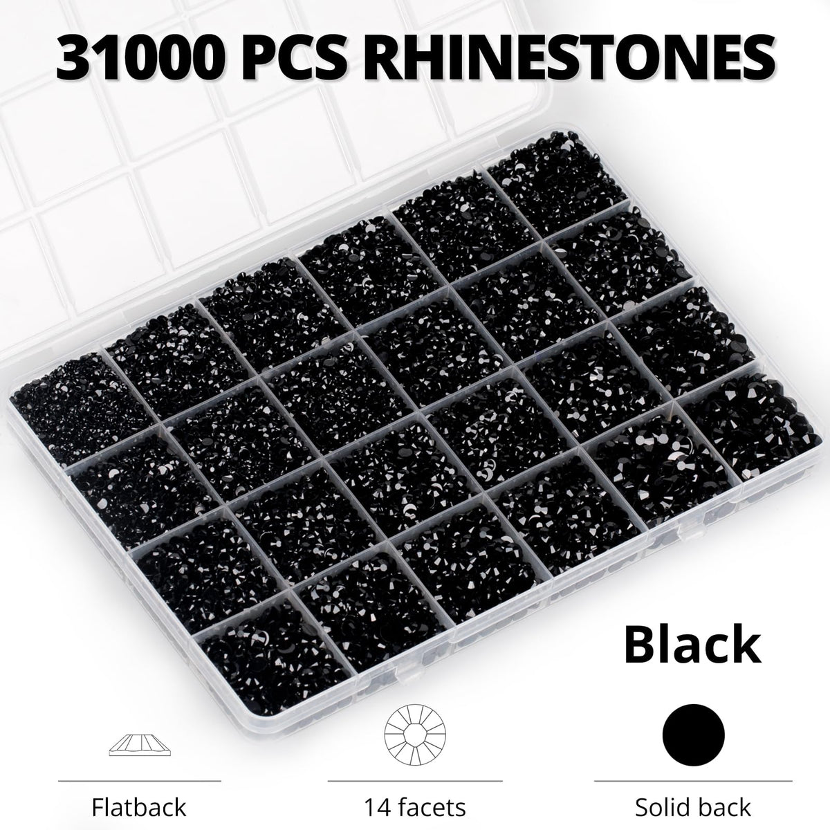 Worthofbest close-up of 3mm flatback resin rhinestone showing smooth base for easy gluing