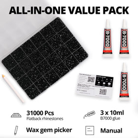 Worthofbest open compartment box keeping rhinestones organized
