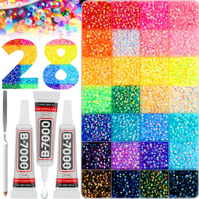 Worthofbest front packaging showing full rhinestone kit and colors for instant crafting