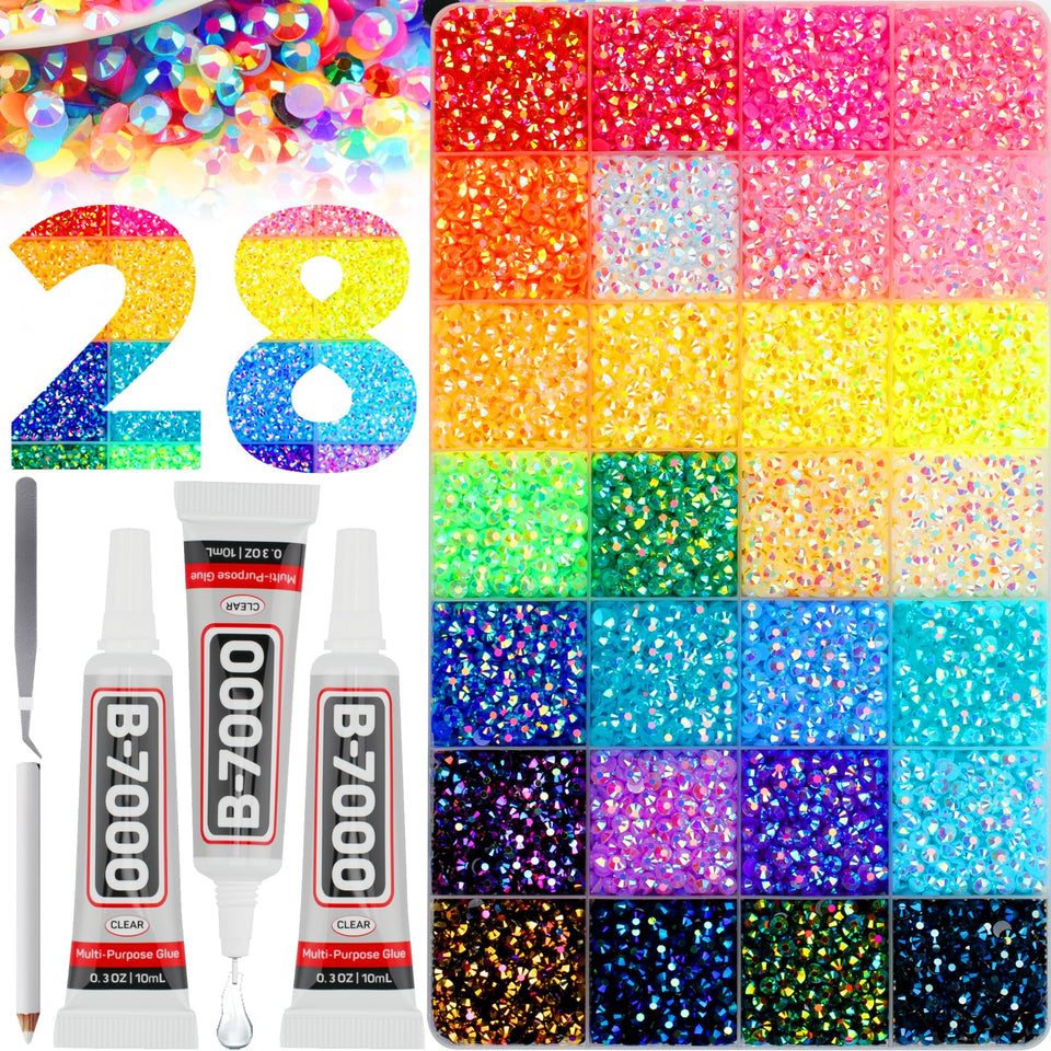 Worthofbest front packaging showing full rhinestone kit and colors for instant crafting
