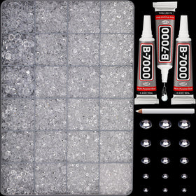Worthofbest front packaging showing full rhinestone kit and tools for quick setup
