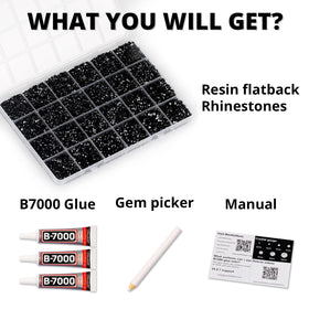 Worthofbest open storage case with 24 grids keeping rhinestones organized and accessible