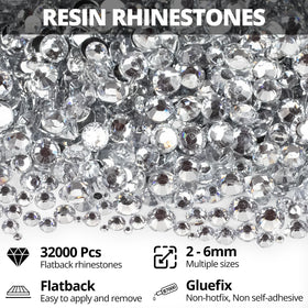 Worthofbest close-up of 2–6mm faceted rhinestones showing sparkle and reflective facets