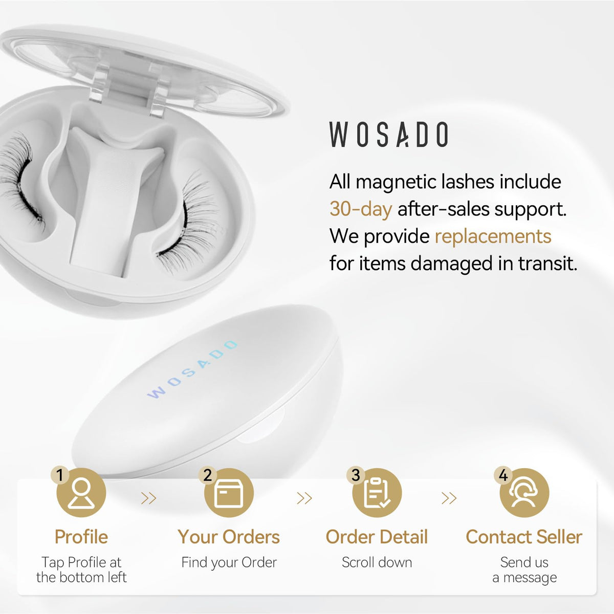 WOSADO lash strip close-up showing soft fibers for natural finish