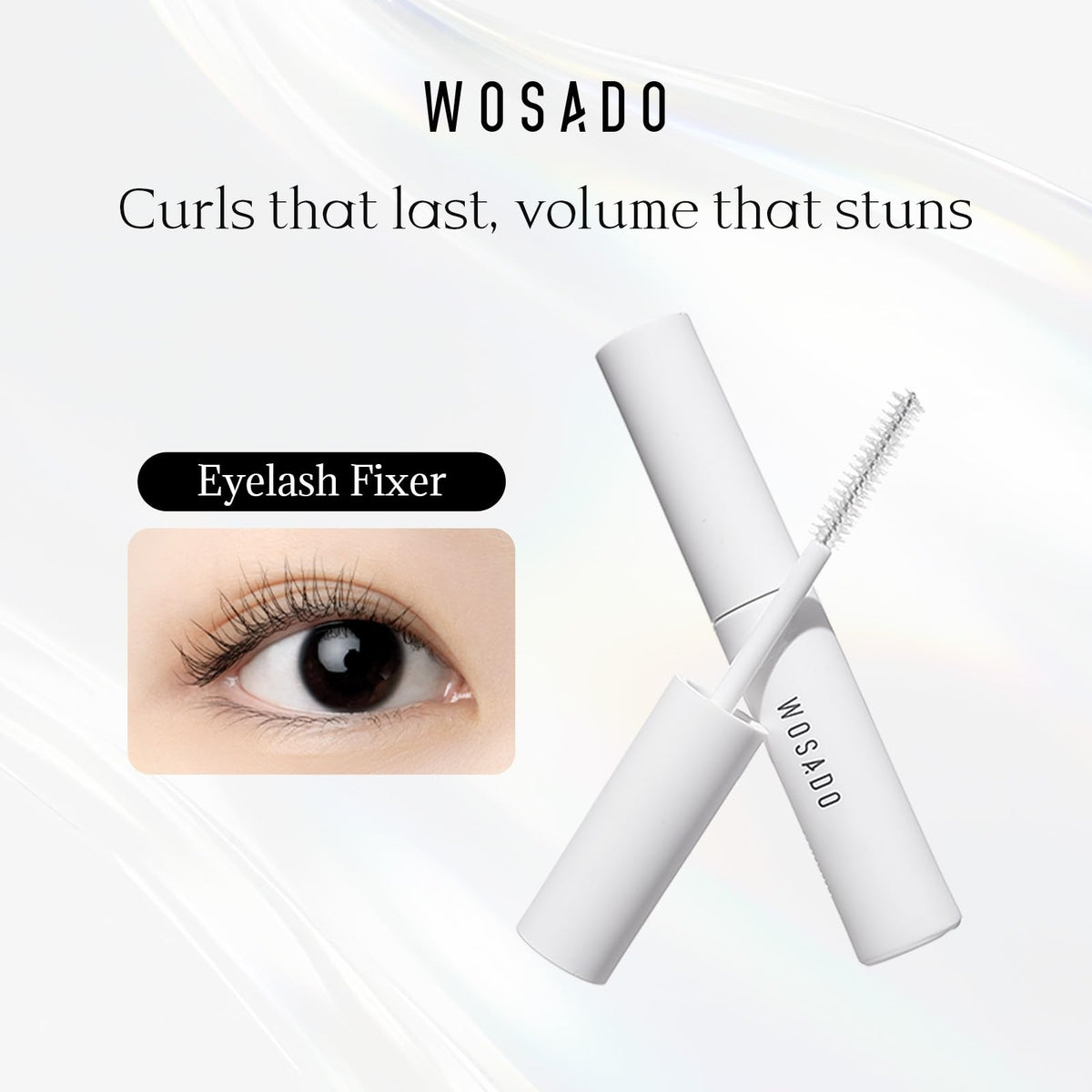 WOSADO applying fixer under magnetic lashes for longer-lasting wear