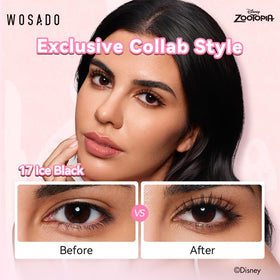 WOSADO lashes applied on eye macro shot, dramatic heavy-makeup synergy apparent