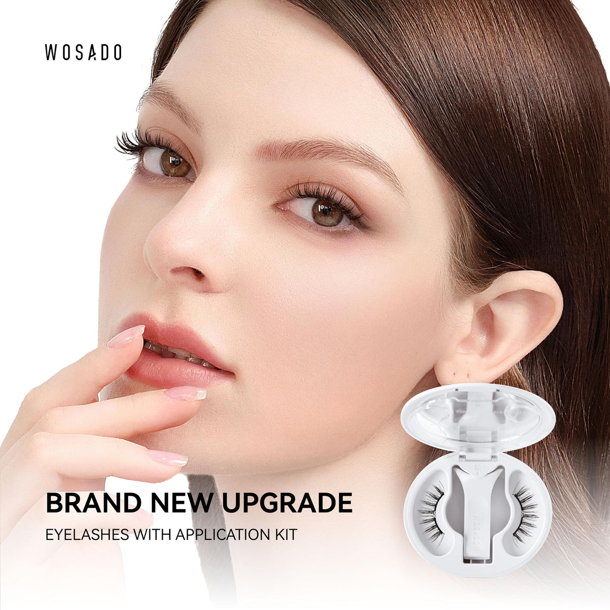 WOSADO lashes worn with natural makeup for subtle volume