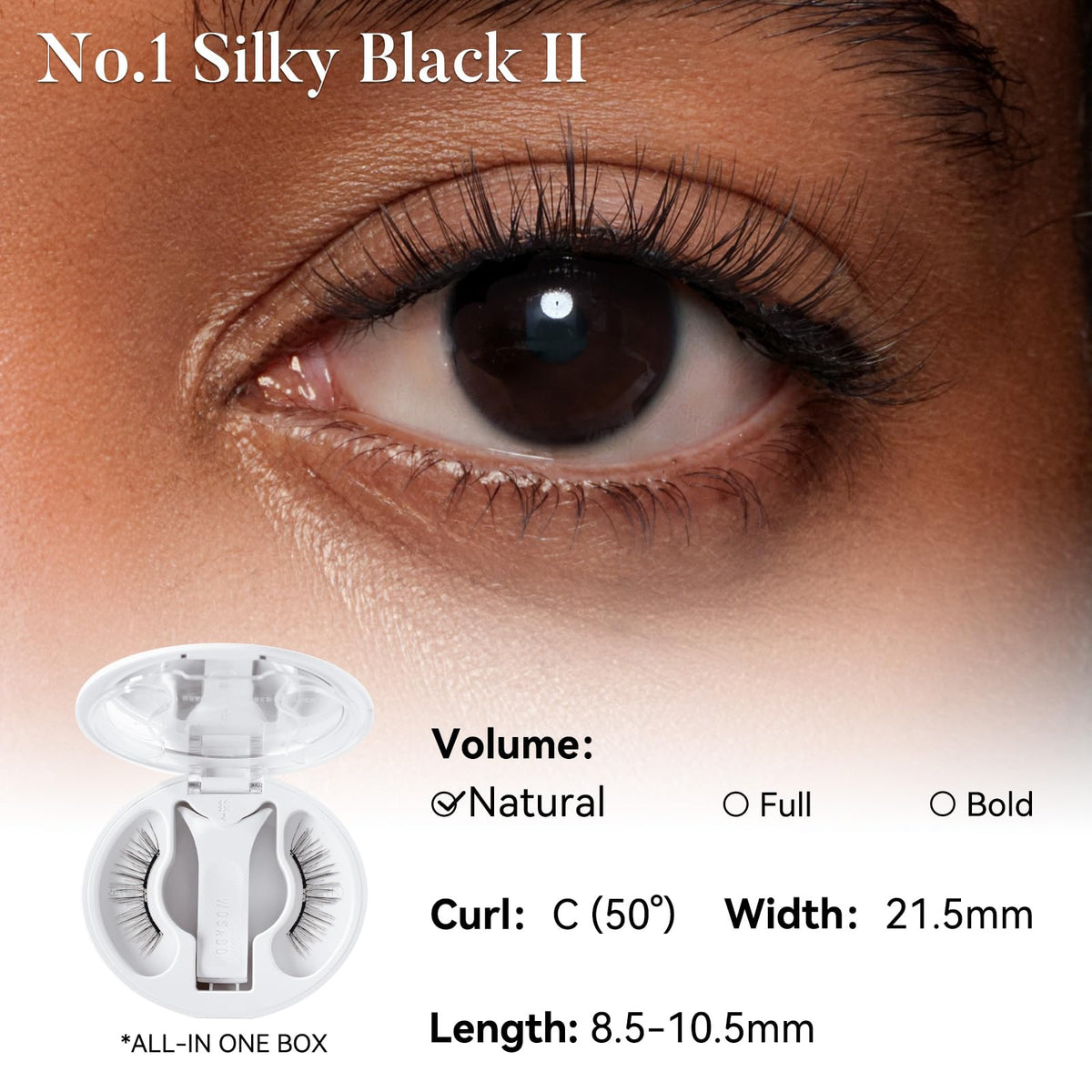 WOSADO applicator placing lash strip quickly for fast application