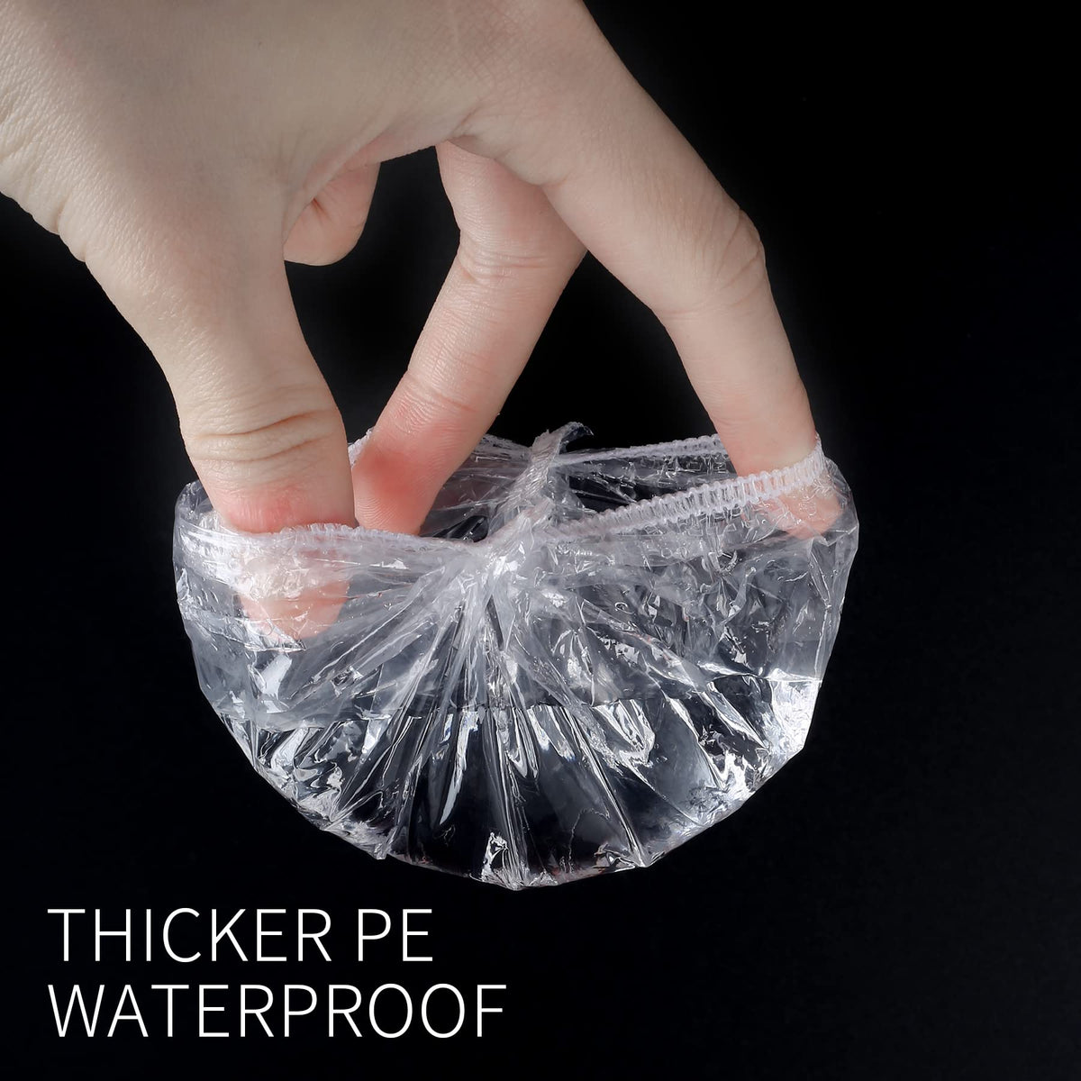 WOSHOP ear cover worn in shower demonstrating dry ear protection benefit