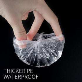 WOSHOP ear cover worn in shower demonstrating dry ear protection benefit