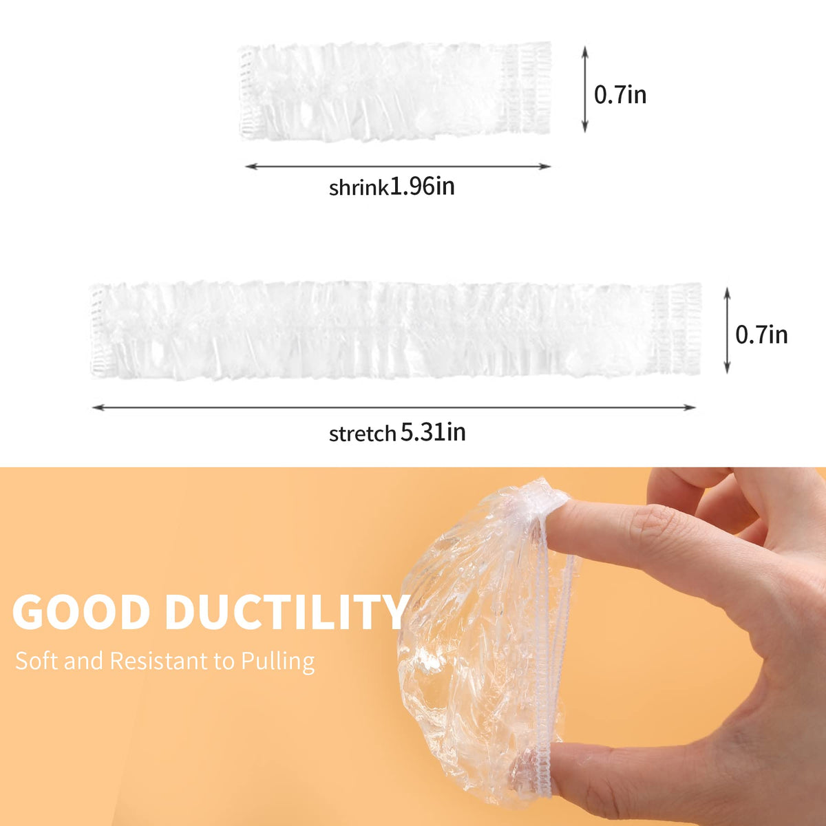 WOSHOP thin PE material close-up showing flexible waterproof texture benefit