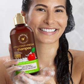 WOW Life Science hair after rinse showing smooth, detangled, softer-looking results