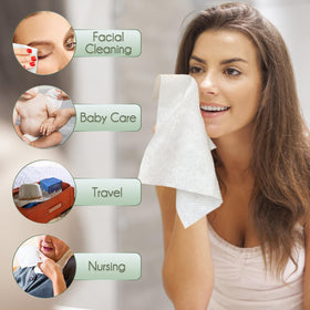 WOWOTEX towel used for baby care demonstrating soft, hypoallergenic benefit