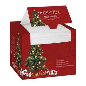 WOWOTEX front box Christmas style packaging showing 60-count and size benefits