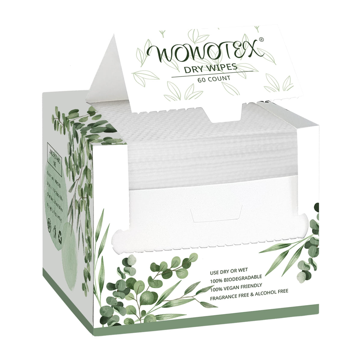 WOWOTEX front packaging showing 60-count box and product benefits
