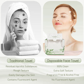 WOWOTEX removing makeup from face illustrating effective, residue-free cleansing