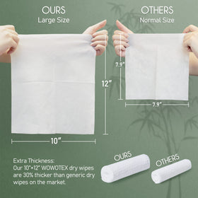 WOWOTEX single towel unfolded showing large 10x12 inch surface benefit
