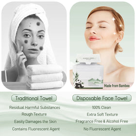 WOWOTEX towel being used wet to cleanse face showing gentle effective cleaning
