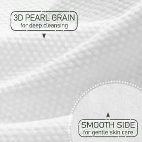 WOWOTEX towel wet during facial cleanse demonstrating gentle cleaning