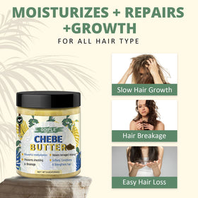 WOZUTUNT applying butter to hair strands to seal moisture and reduce breakage